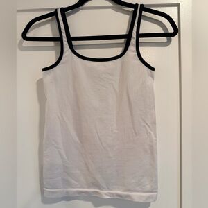 Athleta White Camisole with Black Trim